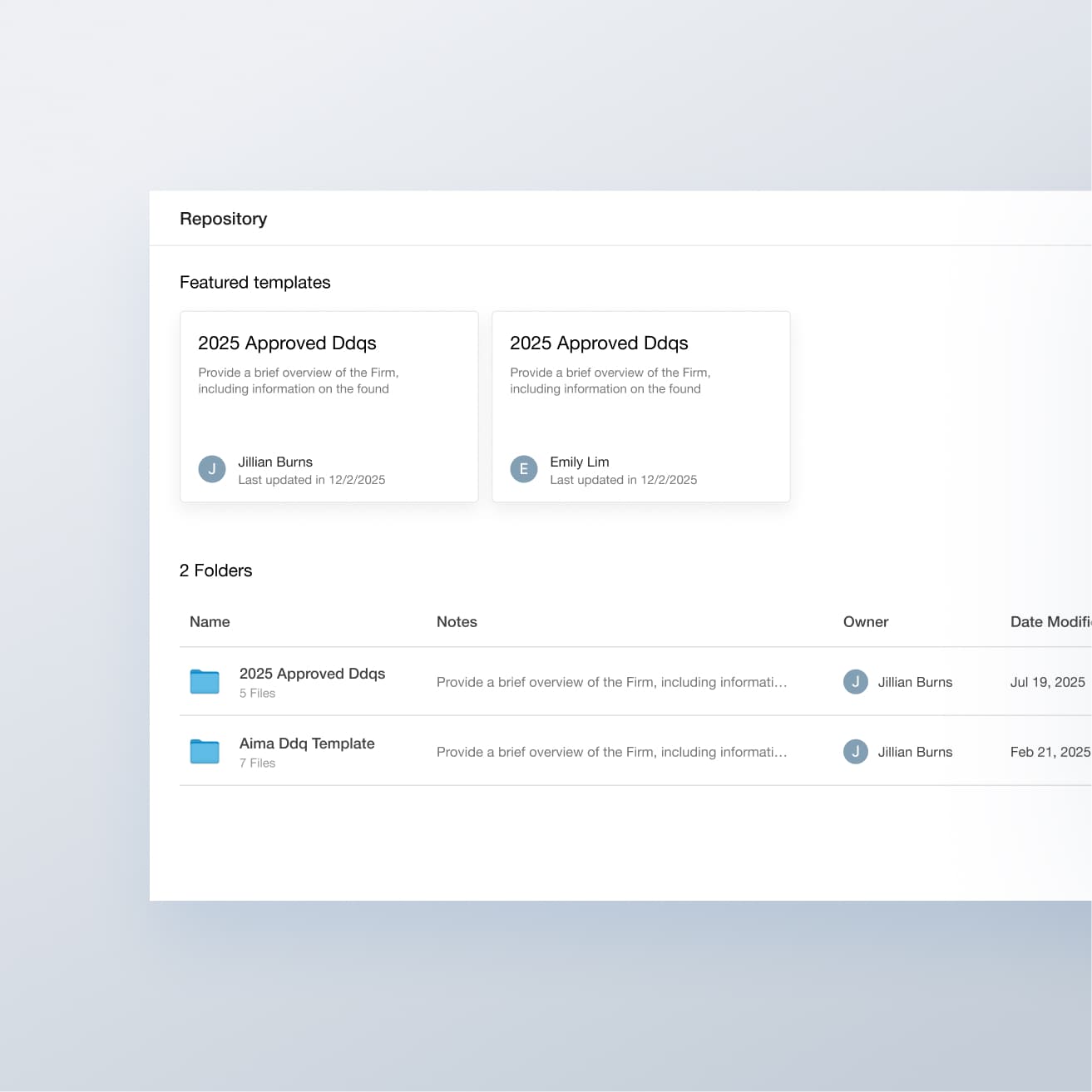 Template library view
