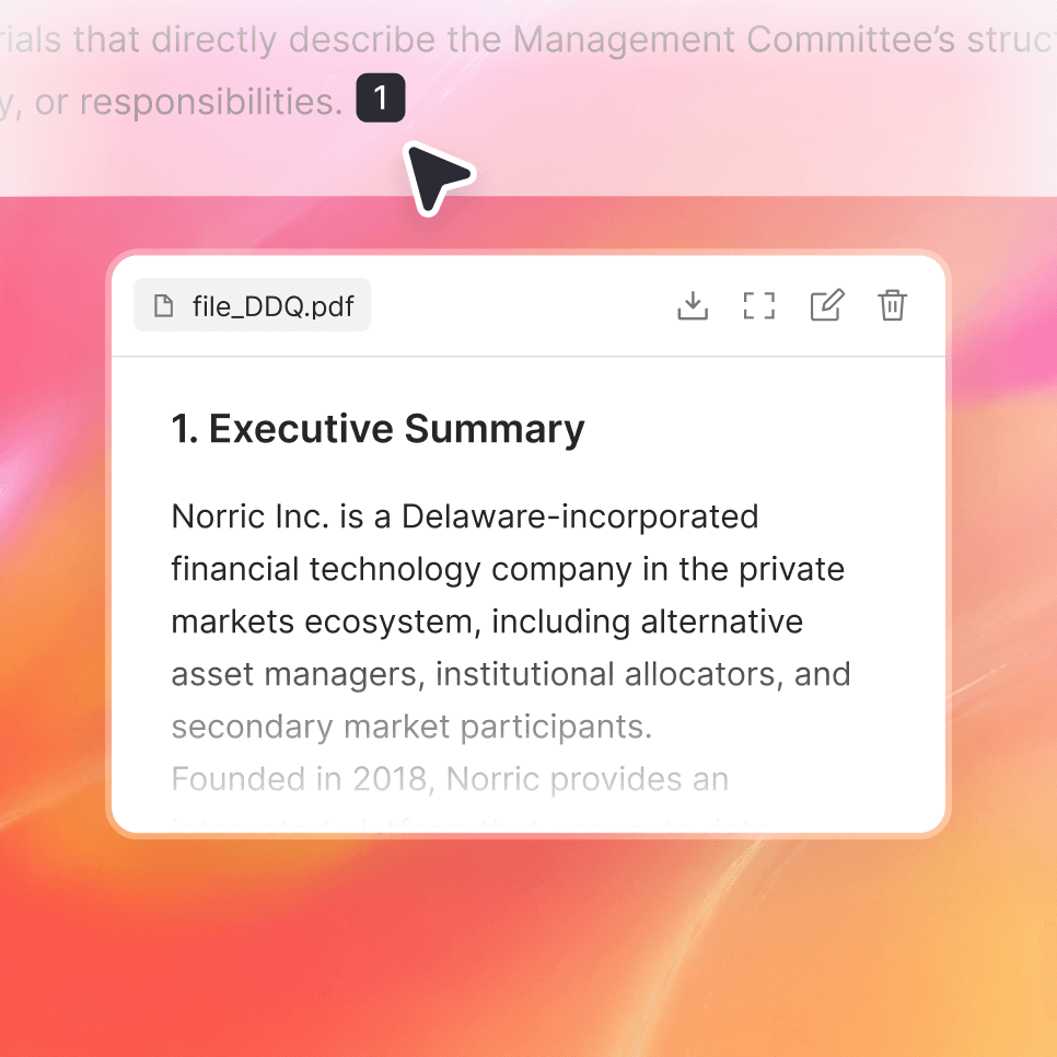 AI-native DDQ and RFP management platform interface