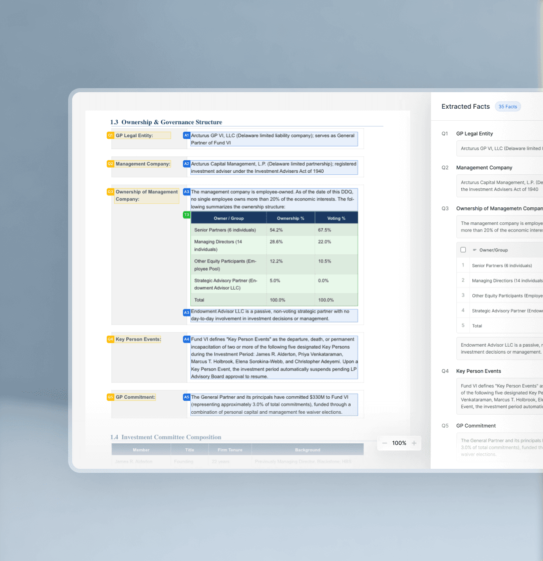Centralize historical DDQ knowledge interface