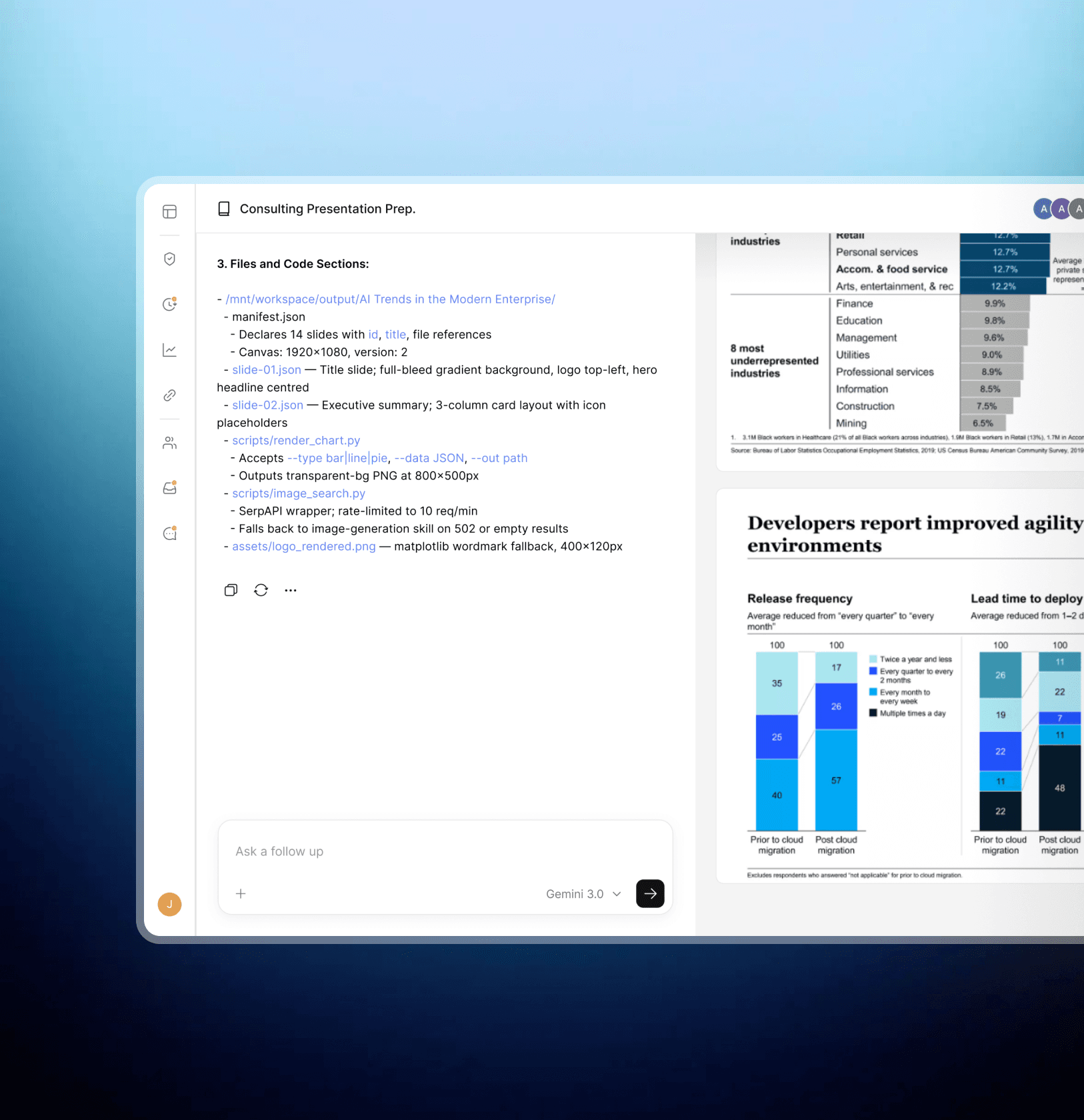Create decision-ready deliverables powered by live data